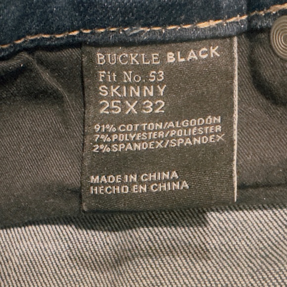 BUCKLE BLACK NWOT Fit No 53 Skinny Jeans - Sz 25 x 32 (tall) or Size 0 - Picture 4 of 5